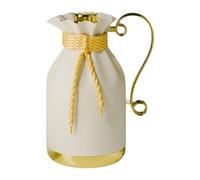 Fenteer Carafe Isotherme avec Isolation Thermique Verseuse à Café Pichet à Lait Pot à Thé Bouchon Anti-gouttes pour Boissons Chaudes et Froides Utilisable Pou, Beige