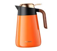 Fenteer Carafe Thermique Isolante Pichet Double Paroi Acier Inoxydable Verseuse avec Poignée Ergonomique et Ouverture Large Adaptée à La Famille Aux Réunions, Orange