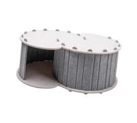 Fenteer Cat Jouer au lit de Tunnel pour 2 Chats à l'intérieur Toute la Saison Pet House Cat Cave avec 2 Trous, Gris Clair