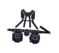 Fenteer Ceinture Porte-outils Sacoche de Taille Sac de Rangement Pochette Utilitaire avec Multiples Compartiments En Matériau Oxford Adaptée pour Le, Gris-noir