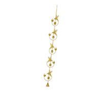 Fenteer Chaîne de Pluie Carillon à Vent Collecteur d'eau Décoration de Gouttière Ornement Suspendu en Métal avec Motif Approprié pour Jardin Porche Co, Or