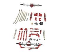 Fenteer Châssis Amélioré pour Voiture RC 1/12 Ensemble Métallique Résistant Kit de Performance Compatible MN82 MN82S 82PRO Adapté Aux Conditions Extrêmes, Rouge