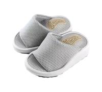 Fenteer Chaussons Demi-semelle Sandales Compensées Claquettes de Massage Mules à Talon Haut pour L'Étirement Des Mollets En Tissu Respirant Approprié pour Fe, Gris