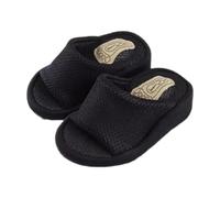Fenteer Chaussons Demi-semelle Sandales Compensées Claquettes de Massage Mules à Talon Haut pour L'Étirement Des Mollets En Tissu Respirant Approprié pour Fe, Noir