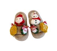 Fenteer Chaussons Fille Douillets Slippers Sandales Maison Peluche Polyuréthane Chaudes avec Semelle Flexible Convient à Enfant Usage Intérieur Saison Hiver M, Taille 30 31