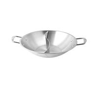 Fenteer Chinoise Hotpot Séparée à Shabu Shabu à Double Goût Acier Inoxydable Adaptée à La Cuisine Restaurant Camping Famille, 45cm