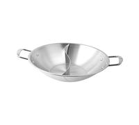 Fenteer Chinoise Hotpot Séparée à Shabu Shabu à Double Goût Acier Inoxydable Adaptée à La Cuisine Restaurant Camping Famille, 38cm