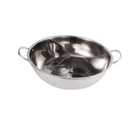 Fenteer Chinoise Pot Hotpot à Partitions Trois Compartiments Résistante Haute Température Induction et Adaptée pour Famille Restaurant Fêt, 36cm