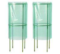 Fenteer Cloches de Jardin pour Plantes Mini Serre Cadre de Support Vert Accessoires Robustes Gain de Place Protection Solaire Couverture végétale, 2 Pièces