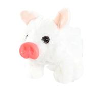 Fenteer Cochon En Peluche Jouet Qui Marche Animal Électronique Porcelet Sonore Compagnon Interactif avec Bouche et Nez Mobiles Adapté pour Cadeau D'Anniversai, Blanc