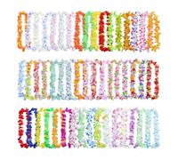 Fenteer Collier de Fleurs Exotiques pour Hommes et Femmes, Accessoire Festif, 50 pièces