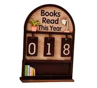 Fenteer Compteur de Livres LUS Cette année, Suivi de Lecture, Premium, Compteur de défi Lecture, Ornement, Couleur Café