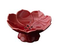 Fenteer Corbeille à Fruits Centre de Table Plat à Coupe de Service Support à Dessert En Céramique Élégante Approprié pour Les Fêtes et La Décorati, Rouge