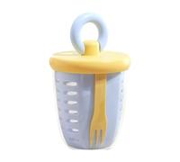 Fenteer Coupe Dessert Saladier Boîte à Snack Égouttoir Hermétique avec Fourchette Matériau PP Compact Convient pour Petit-déjeuner Bureau Extérieur 10.9cmx14, Bleu