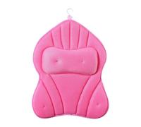 Fenteer Coussin de Bain Oreiller de Baignoire Appui-tête Ergonomique Support Cervical En Polyester Respirant avec Ventouses Antidérapantes Adapté pour La Déte, Rose
