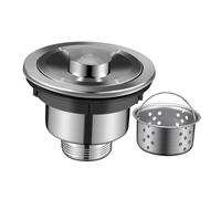 Fenteer Crépine d'évier, bouchon de vidange, récupérateur de nourriture, installation facile, panier-crépine amovible en acier inoxydable pour poubelles