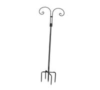 Fenteer Crochet de Berger Double en métal avec Base à 5 Broches, Support de Suspension pour mangeoire à Oiseaux, Pot de Fleurs, Lampe Solaire, Hauteur 2m