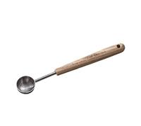 Fenteer Cuillère à Café Doseuse Tasse à Mesurer Ustensile pour Grains de Café en Acier Inoxydable avec Un Manche en Bois Élégant Approprié pour La Cuisine et, Petit