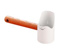 Fenteer Cuillère à Croquettes de Portion Pelle de Distribution Gobelet en Acier Au Carbone avec Manche en Bois pour Dosage Précis Approprié pour Les F, Blanc