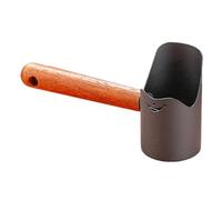 Fenteer Cuillère à Croquettes de Portion Pelle de Distribution Gobelet en Acier Au Carbone avec Manche en Bois pour Dosage Précis Approprié pour Les F, Gris