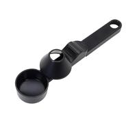 Fenteer Cuillère Doseuse à Café avec Entonnoir Mesureur de Poudre et Niveleur Intégré pour Dosage Exact sans Gâchis Approprié pour Remplir Les Contenants, Noir