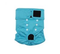 Fenteer Culotte Hygiénique Chienne Réutilisable Protection Chienne Fille en Tissu Tricoté Respirant Double Couche avec Ouverture Dos et Queue Ajustable pour H, S
