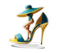 Fenteer Décoration de Beauté à Talons Hauts 2D, Dessin Animé, Belle Dame, Signe pour Salon