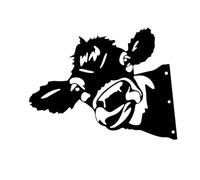 Fenteer Décoration Murale en métal 2D représentant Une Vache Qui Regarde, Silhouette Noire, décoration de Jardin, Animal, pour Les décors rustiques, entrée de