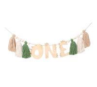 Fenteer Décoration Rustique à Pompons pour Chambre D'enfant : Bannière pour Chaise Haute « 1er Anniversaire »