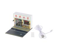 Fenteer Diorama Maquette de Scène Décor de Rue Boîte D'Affichage Arrière-Plan de Ville en PVC pour Voitures Miniatures Adapté pour La Photographie et, Maison de Glace