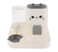 Fenteer Distributeur Automatique Nourriture pour Animaux Chat Chien Mangeoire Abreuvoir Détachable en PP Capacité Grande Convient à La Maison, Gris