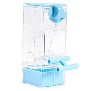 Fenteer Distributeur Automatique pour Oiseaux, Récipient de Graines pour Perroquets, Mangeoire à Cage, Bleu