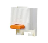 Fenteer Distributeur de Coton-tiges Boîte de Rangement Organisateur Compact avec Cache Anti-poussière En Pp Installation Facile Adapté à Salle de Bain Chambre, Blanc Orange