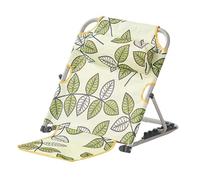 Fenteer Dossier de Lit Support de Lit Chaise Inclinable Fauteuil de Lecture Portable Siège Confort avec Cadre En Métal Solide Convient pour Le Soutien Du Dos, Feuilles Vertes