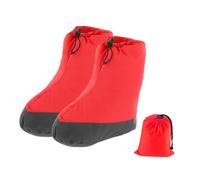 Fenteer Down Booties Chaussons Duvet Chaussures Chaussettes Chaudes Garnis de 150-200g de Duvet et Nylon Imperméable Gardent Les Pieds Au Chaud et Au Sec, L Black