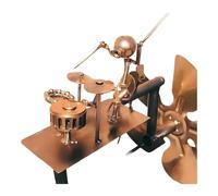 Fenteer Drummer Figurine Sculpture Moulin à Vent de Jardin Statue Art Percussionniste Métal Ornement Moderne pour Pelouse Décoration Maison Bureau Collection, Or