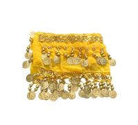 Fenteer Écharpe de Danse pour Chien avec Accessoire Fantaisie Jupe Polyester Créative Chaîne de Taille Séquins Lumineux et Décoration Amusante Convient pour D, Jaune