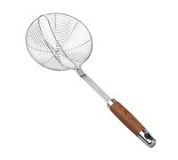 Fenteer Écumoire Passoire En Acier Inoxydable Robuste et Poignée Bois Confortable pour Pâtes Friture Nouilles Légumes Outil Multifonction Entretien Facile Ada, 17.5 Cm