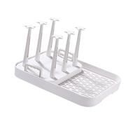 Fenteer Égouttoir à Tasses Organisateur Compact Support pour Verres et Égouttoir à Biberons pour Un Séchage Efficace Adapté pour Économiser de L'Espace sur L, Blanc