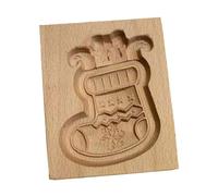 Fenteer Emporte-pièce En Bois pour Biscuits Moule à Pâtisserie Décoratif Tampon pour Biscuits Relief Outil à Fondant Multifonctionnel Bois Naturel Non Toxique, 10cmx8cmx2cm