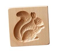 Fenteer Emporte-pièce En Bois pour Biscuits Moule à Pâtisserie Décoratif Tampon pour Biscuits Relief Outil à Fondant Multifonctionnel Bois Naturel Non Toxique, 10cmx10cmx2cm