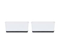 Fenteer Ensemble de 2 Jardinières Rectangulaires avec Système de Drainage pour Plantes, Blanc