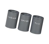 Fenteer Ensemble de 3 Boîtes de Rangement Robustes pour La Cuisine, avec Couvercles Hermétiques, Idéales pour Le Café, Le Thé et Le Sucre. Décoration et Organ, Gris