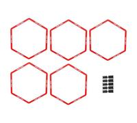 Fenteer Ensemble de 5 Anneaux D'Agilité pour Entraînement Sportif, 50 Cm, Rouge