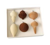 Fenteer Ensemble de 6 Boules de Noël Floquées pour Sapin, Idéales pour Les Fêtes et Les Fiançailles.