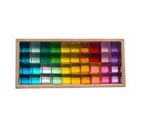 Fenteer Ensemble de blocs de Cubes en acrylique, jouet à empiler, blocs de construction sensoriels, jouet pour enfants de 3 ans et plus