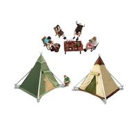 Fenteer Ensemble de Figurines Miniatures de Camping à L'échelle 1:64, Peintes, pour Accessoires de Scènes à Réaliser Soi-même