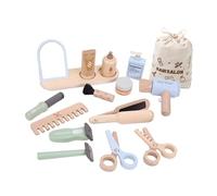 Fenteer Ensemble de Salon de Coiffure En Bois pour Enfants, Jouet de Coiffure éducatif pour Développer La Motricité Fine et Développer La Beauté