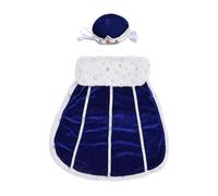 Fenteer Ensemble Déguisement pour Chien Halloween Costume Roi Reine Polyester Confortable avec Cape et Couronne Ajustables pour Cosplay, Noir, L