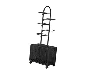 Fenteer Étagère de Rangement pour Ballons Porte-Ballons de et Support pour Basket Conception Métallique Peu Encombrante Adapté pour Une, Noir